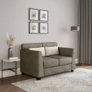 Svelte Plus 2 Seater Fabric Sofa with Cushion- Dark Brown